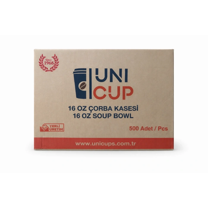 16 Oz Karton Çorba Kasesi+ Kapak (Unicup) 25 Li *20 Paket