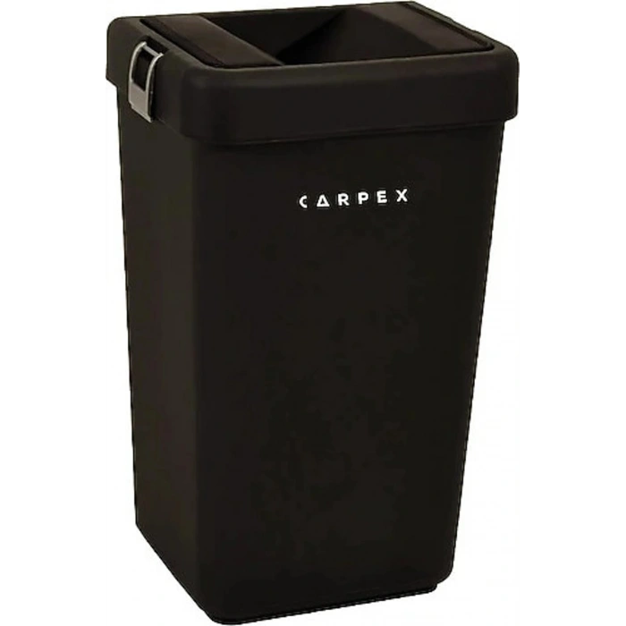 CARPEX OPTİMA SİYAH ÇÖP KOVASI KAPAKLI 8 LT.