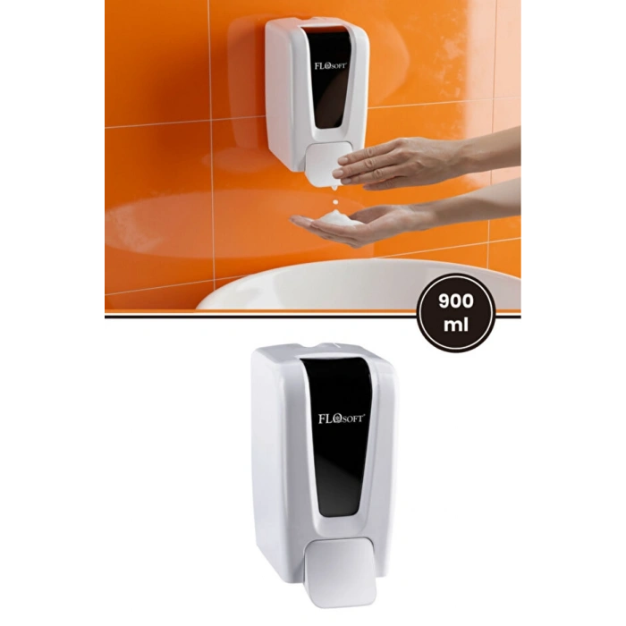 Flosoft Vera Manuel Gagalı Köpük Sabun Dispenseri Beyaz -900 Ml (F246)