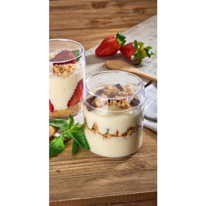 Kristal Silindir(GP10) Magnolya Tatlı Kasesi 330 cc ve Kapağı-240 Adet