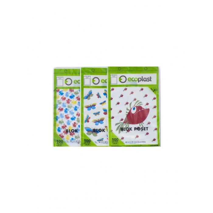 Ecoplast 1 Numara 100 Lü  Baskılı  Beyaz- 22*33