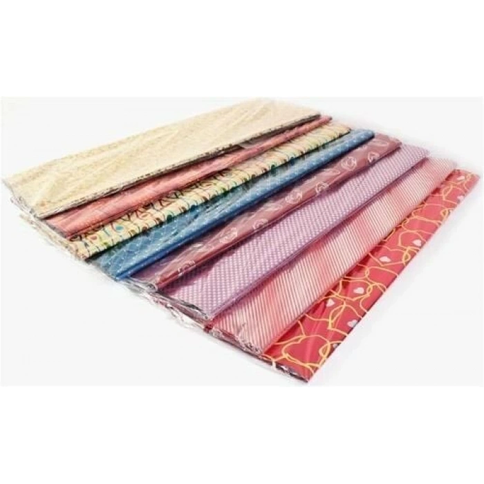 70x100 cm. Bantsız Metalize Yaprak Hediye Paketi - 100 Adet