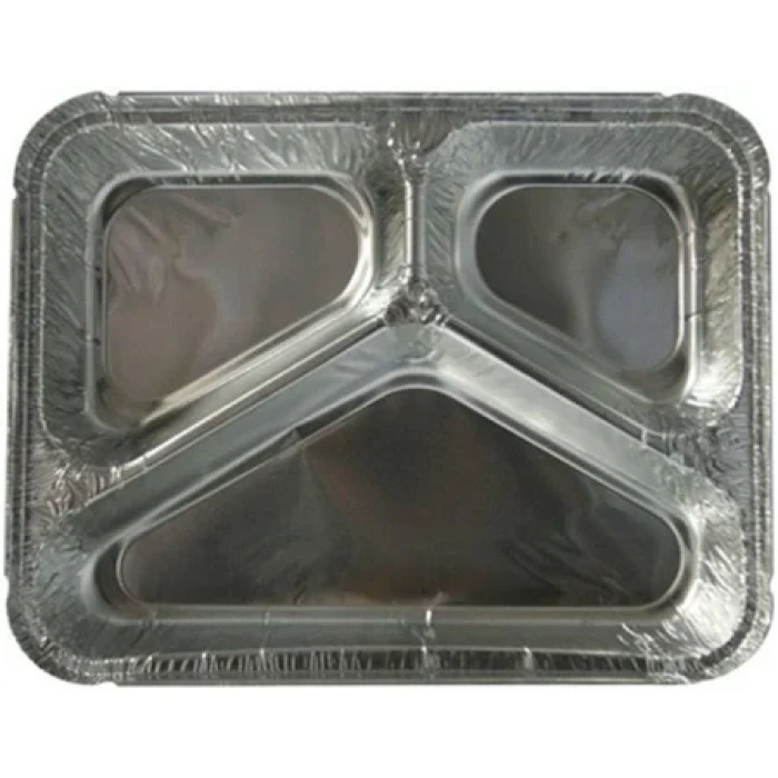 Alüminyum Kap 3 Gözlü Üçgen Tabldot 100 lü -Green