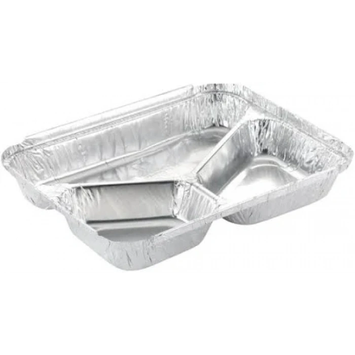 Alüminyum Kap 3 Gözlü Üçgen Tabldot 50 Li