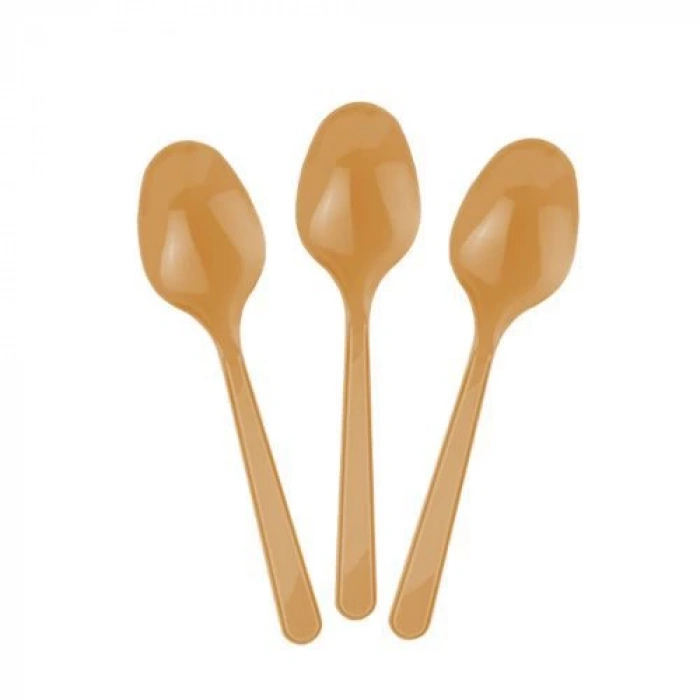 Gold Renkli Kaşık Plastik 25 Adet