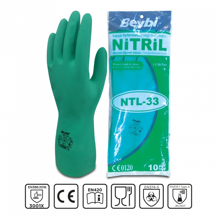 Beybi NTL33 Nitril İş Eldiveni Yeşil