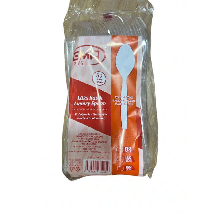 Cvs Lüx Ekstra Plastik Kaşık Şeffaf 50 li-3,6 Gram