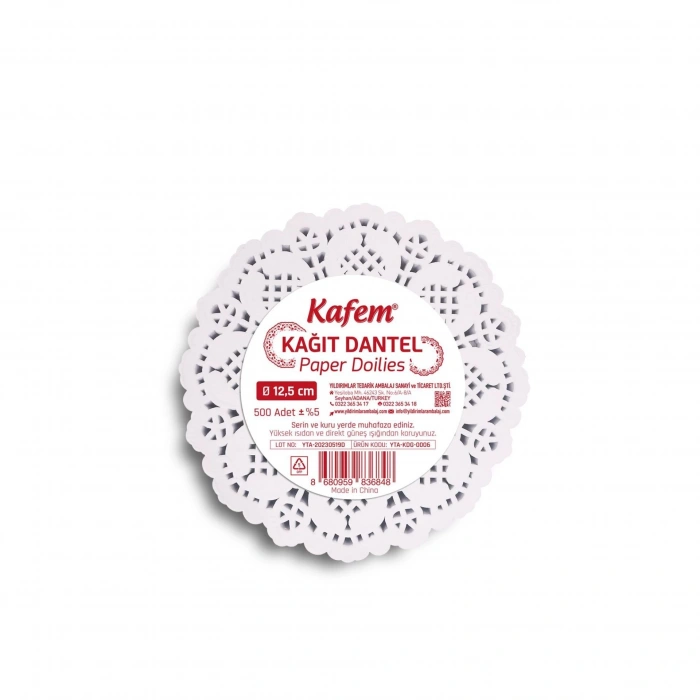 12,5 cm Yuvarlak Dantel Kağıt 500 Adet