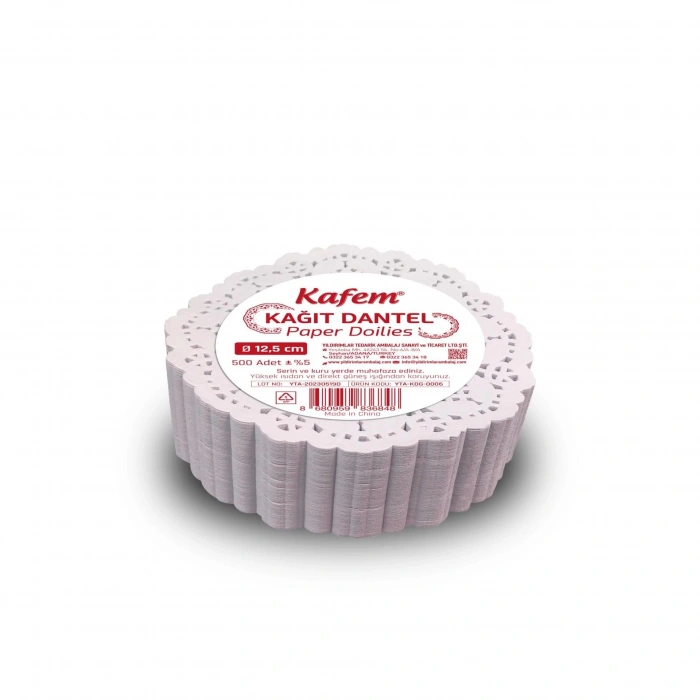 12,5 cm Yuvarlak Dantel Kağıt 500 Adet