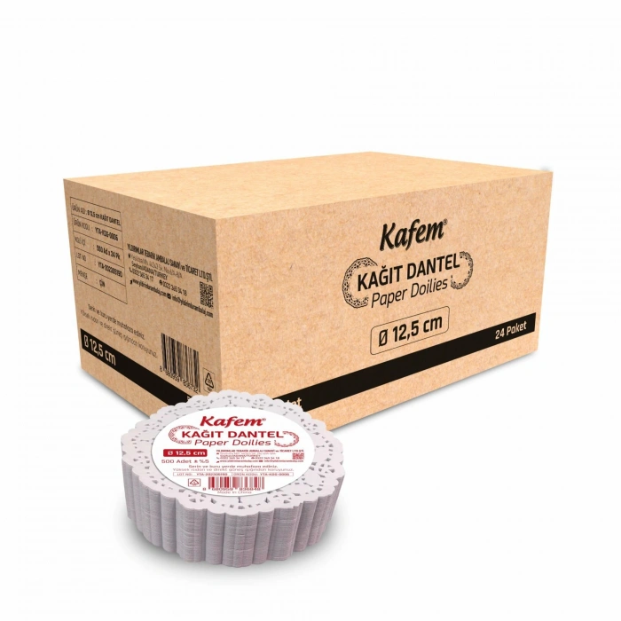 12,5 cm Yuvarlak Dantel Kağıt 500 Adet