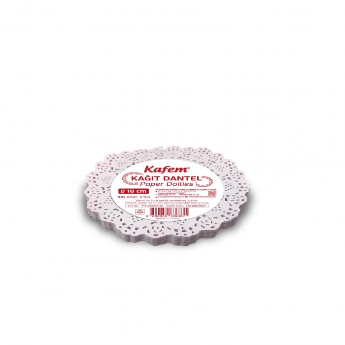 18 cm Yuvarlak Dantel Kağıt 100 Adet