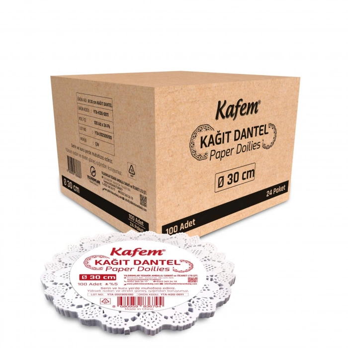 30 cm Yuvarlak Dantel Kağıt 100 Adet