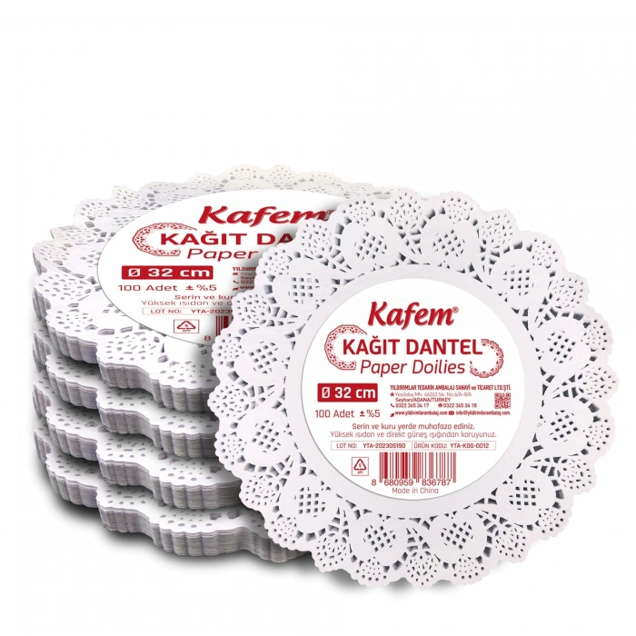 32 cm Yuvarlak Dantel Kağıt 100 Adet