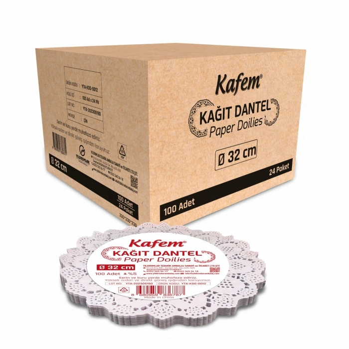 32 cm Yuvarlak Dantel Kağıt 100 Adet