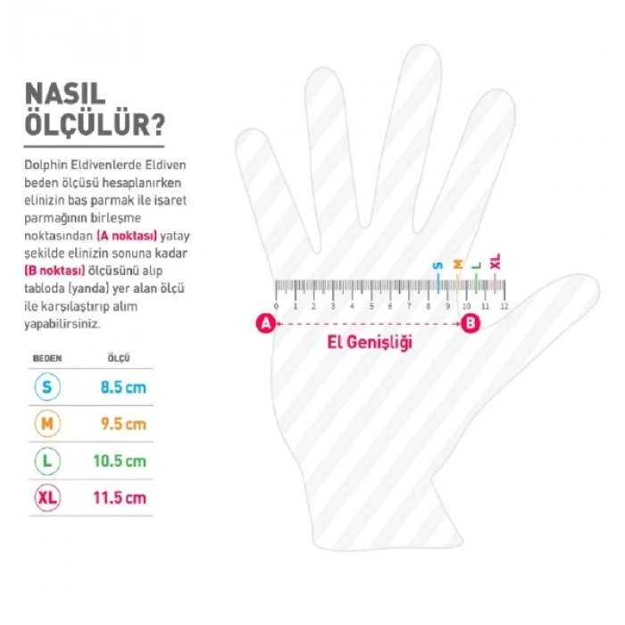 Dolphin Mavi Nitril Eldiven Orta 100 Adetli