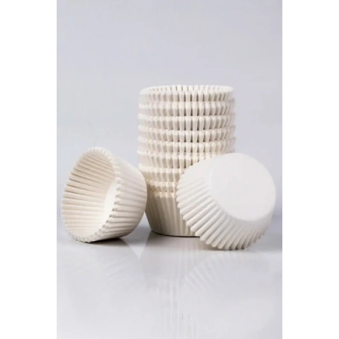 Dolphin Muffin Kağıt Kek Kapsülü İnce Beyaz Mini 100 lü