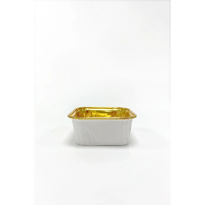 Dolphin Muffin Kek Kapsülü Kare Beyaz-Altın 25li