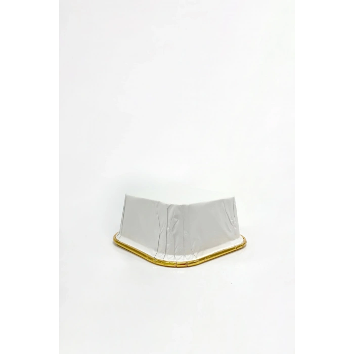 Dolphin Muffin Kek Kapsülü Kare Beyaz-Altın 25li