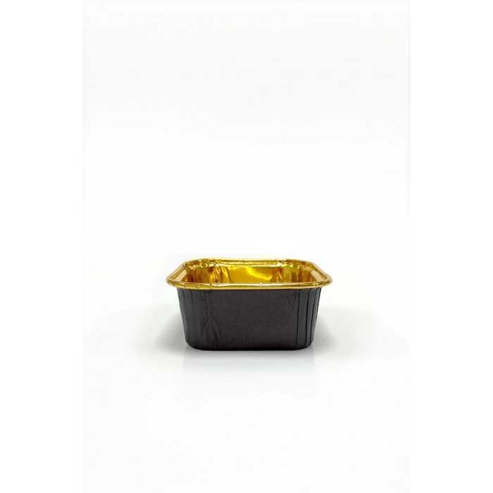 Dolphin Muffin Kek Kapsülü Kare Siyah-Altın 25li