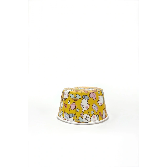 Dolphin Muffin Kek Kapsülü Sarı Tavşan Desenli Büyük Boy 50li