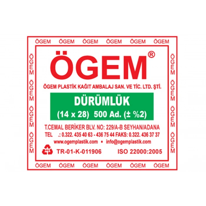 Dürüm Poşeti 14X28 500 Lü