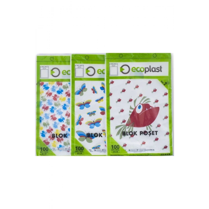 Ecoplast 0 Numara 100 Lü Baskılı 20*30 -50 Adetli - Beyaz