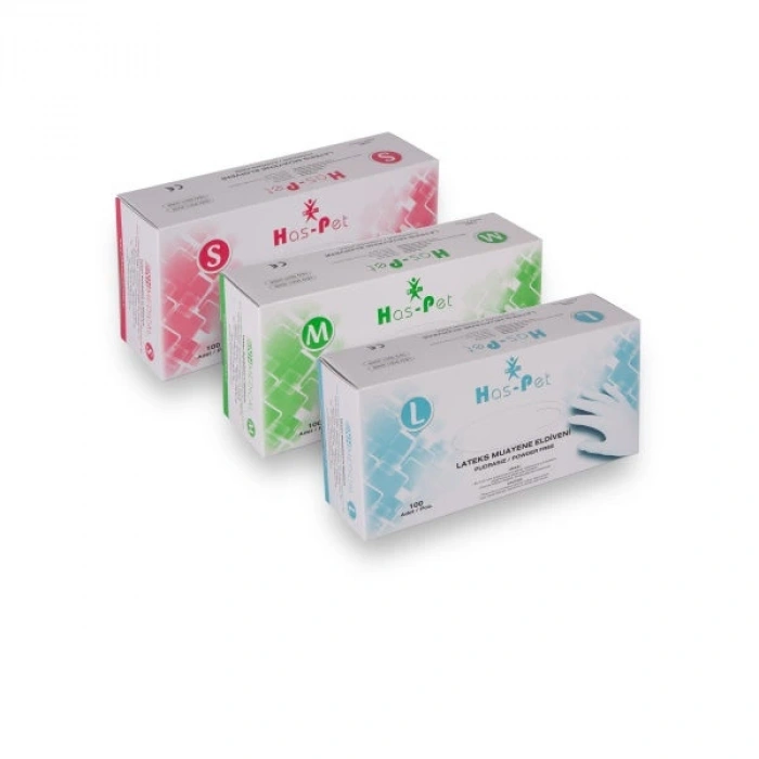 Haspet Pudrasız Lateks Eldiven S Beden