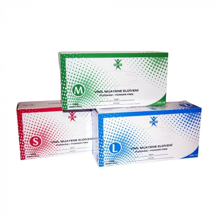 Haspet Pudrasız Vinil Eldiven L Beden