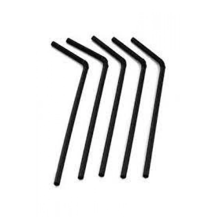 Jelatinli Frozen Körüklü Sargılı Pipet Siyah 100 Lü