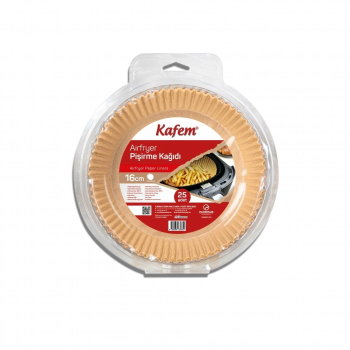 Kafem Airfryer Pişirme Kağıdı Yuvarlak 16 cm 25 li