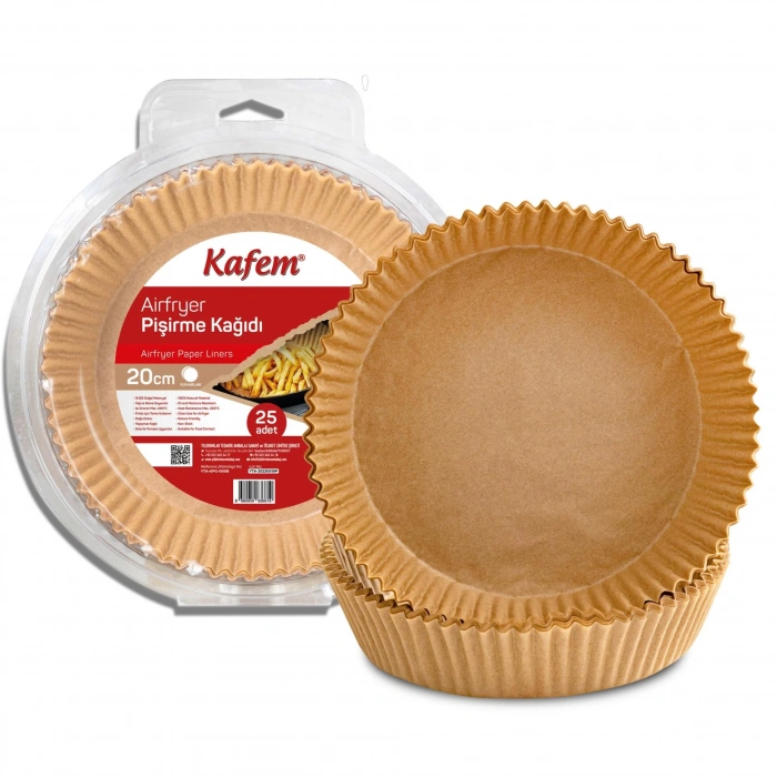 Kafem Airfryer Pişirme Kağıdı Yuvarlak 20 cm 25 li