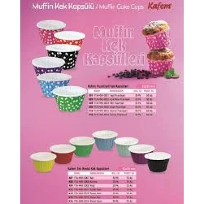 Kafem Mor Puantiyeli Muffin Kek Kapsülü 50li - K03