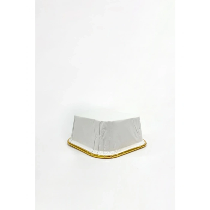 Kafem Muffin Kek Kapsülü Kare Beyaz-Altın 25li - K38