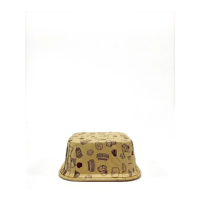 Kafem Muffin Kek Kapsülü Kare Kraft Desenli 50li - K33