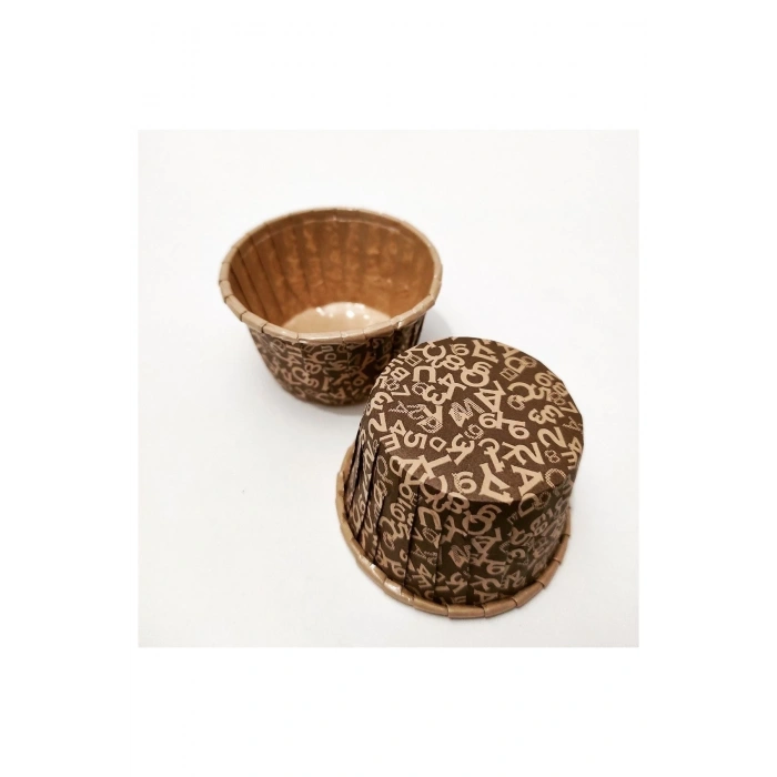 Kafem Muffin Kek Kapsülü Kahverengi Desenli 50li - K19