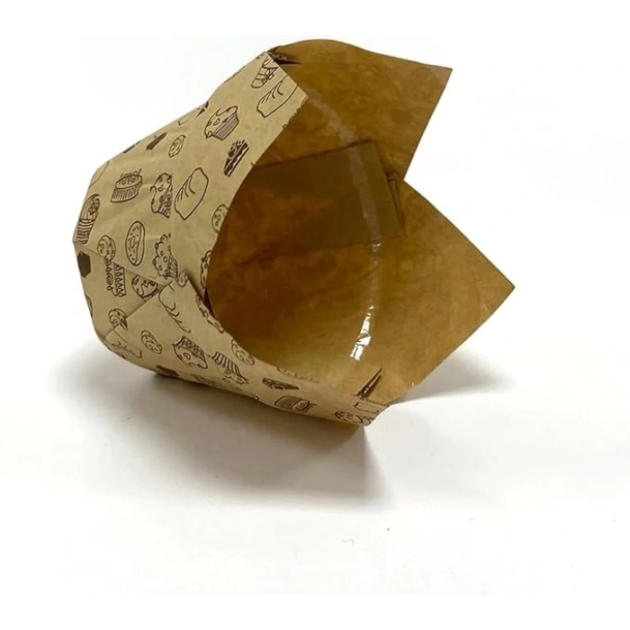 Kafem Muffin Kek Kapsülü Kalın Tulip Kraft Desenli 50li - K32