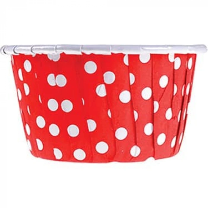 Kafem Kırmızı Puantiyeli Muffin Kek Kapsülü 50li - K15