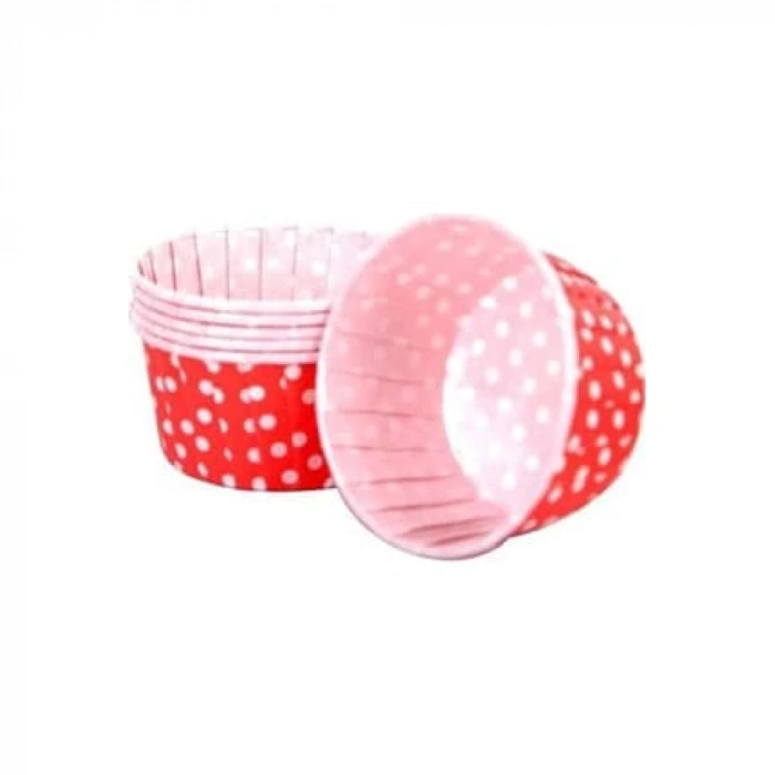 Kafem Kırmızı Puantiyeli Muffin Kek Kapsülü 50li - K15