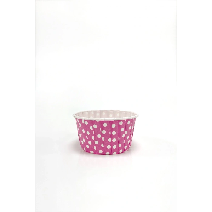 Kafem Muffin Kek Kapsülü Pembe Puantiye Büyük Boy 50li - K29