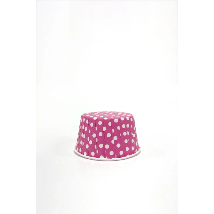 Kafem Muffin Kek Kapsülü Pembe Puantiye Büyük Boy 50li - K29