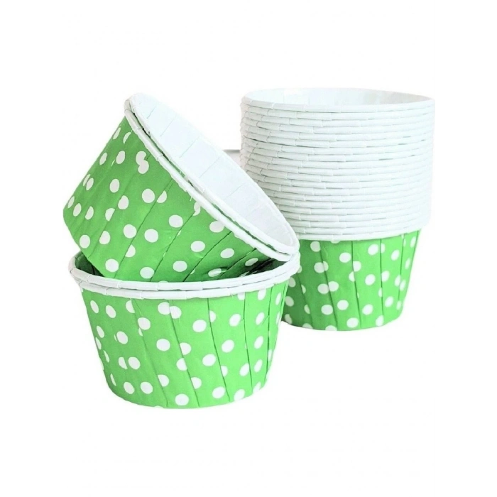 Kafem Yeşil Puantiyeli Muffin Kek Kapsülü 50li - K01