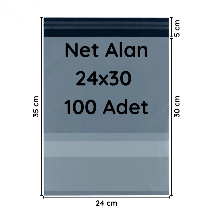 Kargo Poşeti Cepli 24x30+5 cm 100 Adet