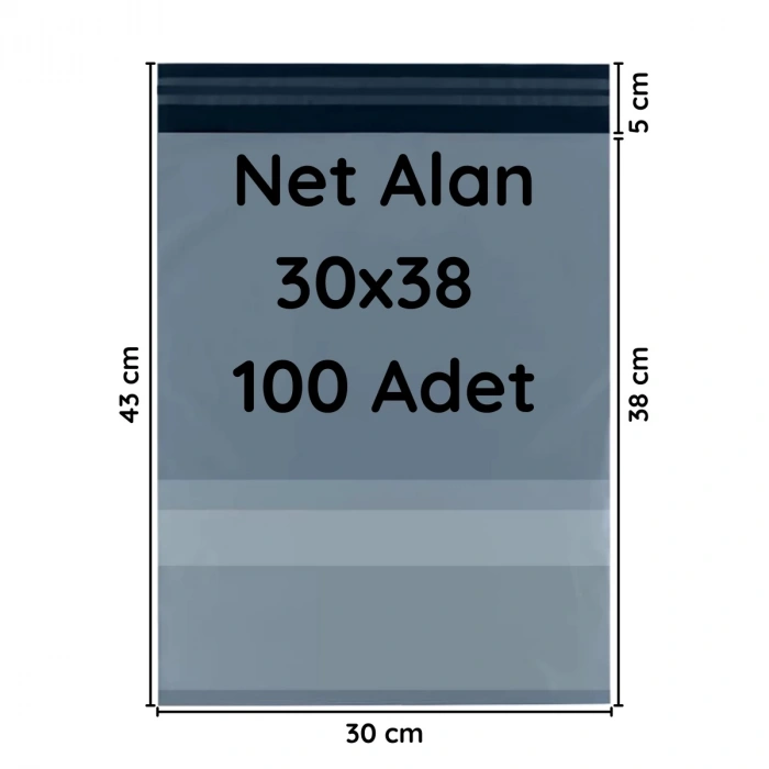 Kargo Poşeti Cepli 30x37+5 cm 100 Adet