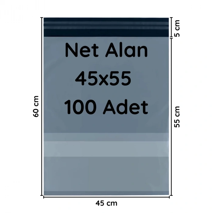 Kargo Poşeti Cepli 45x55+5 cm - 100 Adet