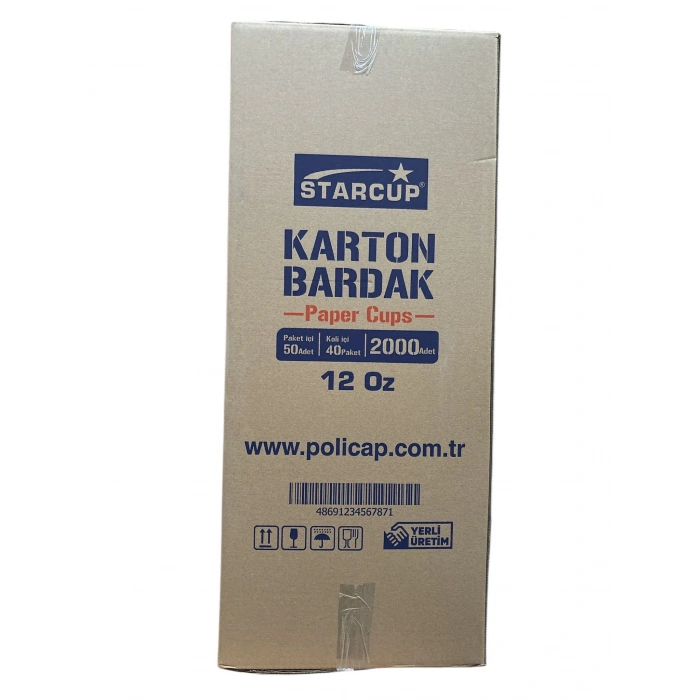 12 Oz Karton Bardak 2.000 Adetli (Policap)