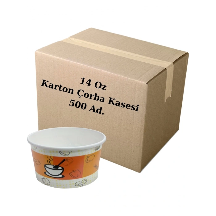 14 Oz Kapaklı Karton Çorba Kase Seti 500 Adet Bencup