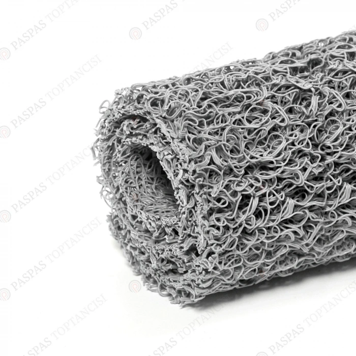 Kıvırcık Kaucuk Paspas - Gri - 1 Metrelik 10 MM *20 Metre