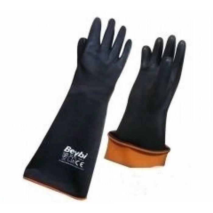 Korun Tırtıklı 45 cm Uzun Siyah İş Eldiveni- Beybi
