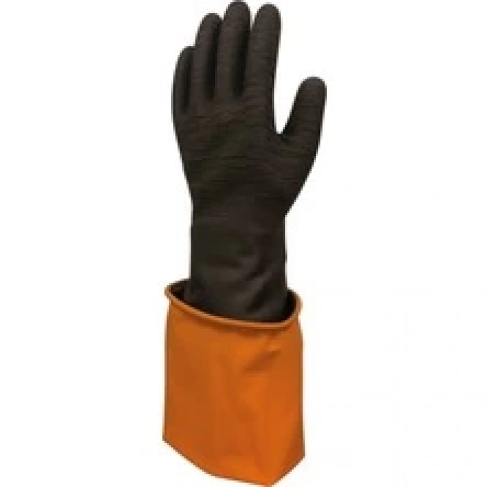 Korun Tırtıklı 45 cm Uzun Siyah İş Eldiveni- Beybi