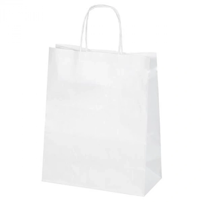 Beyaz Kraft Çanta Orta Boy 25x12x31 cm 25 Adet
